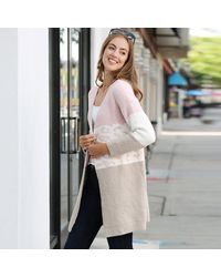 TRUEDAMES - Leopard Pattern Detailed Color Block Cardigan - Lyst