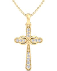 SuperJeweler - Thydiamond 0.15 Carat Diamond Cross Necklace With Filigree - Lyst