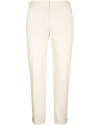 Dondup - Stretch Cotton Gabardine Cuffed Regular Chino Pants - Lyst