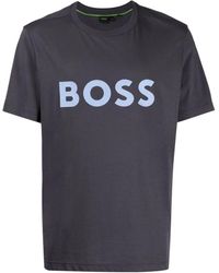 BOSS - Men Tee 1 Regular Fit Short Sleeve Cotton T-shirt 027-dark Grey - Lyst