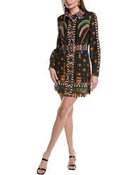 FARM Rio - Macaw Night Linen-blend Mini Dress - Lyst