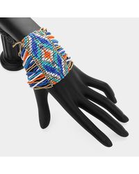 Fashnzfab - Boho Seed Beaded Cuff Stretch Bracelet - Lyst