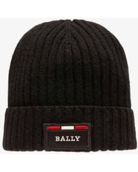 Bally - Ribbed Logo Wool Beanie - Lyst