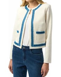 Joseph Ribkoff - Denim Trim Textured Bouclé Jacket - Lyst
