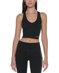 DKNY - Contrast-Trim Cropped Tank Top - Lyst