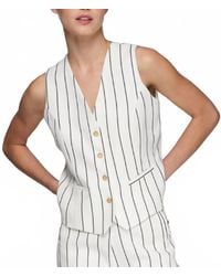 Vilagallo - Pinstripe Button Down Vest - Lyst