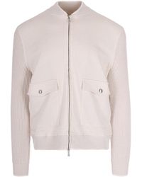 Eleventy - Lightweight Cotton-Linen Blend Jacket With High Collar - Lyst