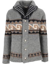 Borgo Asolo - Geometric Pattern Textured Knit Jacket - Lyst