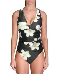 Lauren by Ralph Lauren - Floral Cross Back One-piece Swimsuit - Lyst