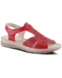 Spring Step - Hermila Leather Perforated Slingback Sandals - Lyst