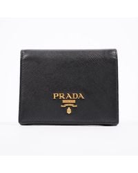 Prada - Compact Wallet Saffiano Leather - Lyst