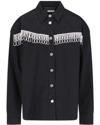 ROTATE BIRGER CHRISTENSEN - Overshirt With Crystal Fringes - Lyst