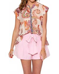 Thml - Paisley Breeze Cap Sleeve Button Up Top - Lyst