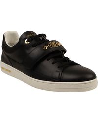 Louis Vuitton - Black Leather Lace-up Frontrow Low-top Sneakers - Lyst