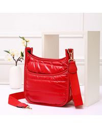 Fashnzfab - Solid Quilted Shiny Puffer Mini Crossbody Bag - Lyst