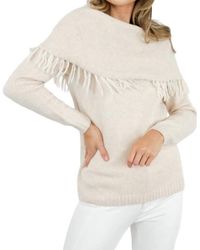 Charlie b - Fringed Cowl Neck Sweater - Lyst