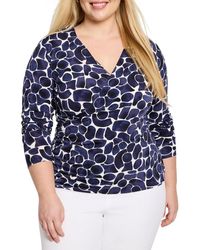 NIC+ZOE - Plus Geo Pebble Wrap Top - Lyst