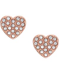 Fossil - Ear Party Rose Gold-tone Stainless Steel Stud Earrings - Lyst