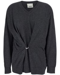 Isabel Marant - Charcoal Chiraz Twist Detail Pullover - Lyst