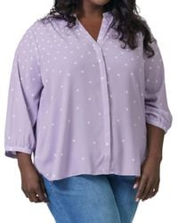 NYDJ - Pintuck Button Down Blouse - Lyst