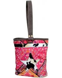Clea Ray - Printed Design Double Wine Bag With Cowhide Star - Lyst