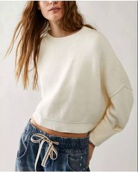 Free People - Easy Street Crop Pullover Sweater - Lyst