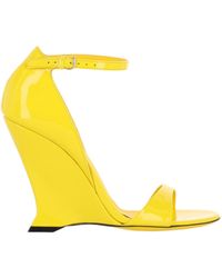 Ferragamo - Vidette Patent Leather Wedge Sandals - Lyst