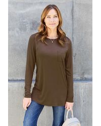 TRUEDAMES - Full Size Round Neck Long Sleeve Top - Lyst