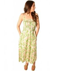 Thml - Thin Strap Floral Pattern Midi Dress - Lyst