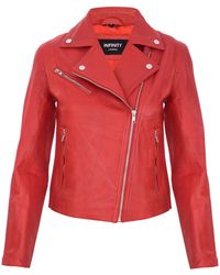 Infinity Leather - Smart Leather Biker Jacket-Matlock - Lyst