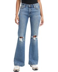 7 For All Mankind - Dojo Original Distressed Denim Flared Jeans - Lyst