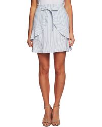 Cece - Striped Tie Front Flounce Skirt - Lyst