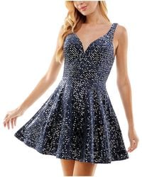 City Studios - Juniors Velvet Sequined Cocktail And Party Dress - Lyst
