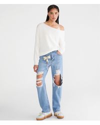 Aéropostale - Slouchy Slash-Neck Sweater - Lyst