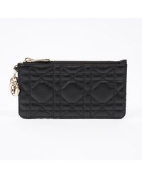 Dior - Lady Dior Card And Coin Wallet Lambskin Leather - Lyst