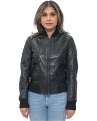 Infinity Leather - Ma-1 Leather Bomber Jacket-Abbotsford - Lyst