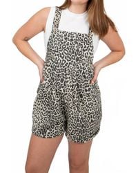 Bibi - Leopard Print Shortalls - Lyst