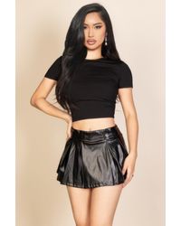 TRUEDAMES - Basic Short Sleeve Ribbed Round Neck Top - Lyst