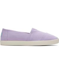 TOMS Avalon Canvas Laceless Flats Shoes - Purple