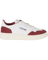Autry - Leather And Burgundy Suede Medalist Low Sneakers - Lyst