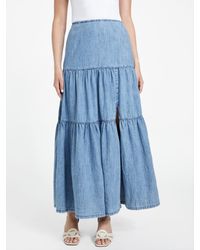 Guess - Gloria Denim Maxi Skirt - Lyst