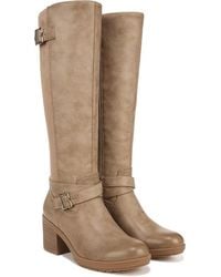 Dr. Scholls - Prairie Boots M Taupe Faux Leather Block Heel Lion1068 - Lyst