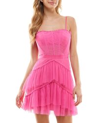 City Studios - Juniors Tiered Ruffled Cocktail And Party Dress - Lyst