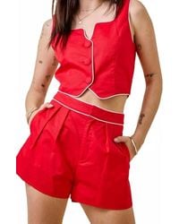 Day + Moon - Notched Crop Top And Shorts Set - Lyst