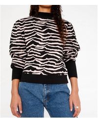 WILD PONY - Zebra Print Intarsia-knit Sweater - Lyst