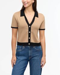 Ellen Tracy - Polo Sweater With Contrast Tipping - Lyst