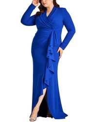 Tadashi Shoji - Plus Size Markum Long-sleeve Flounce Gown - Lyst