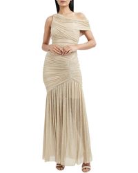 BCBGMAXAZRIA - Lillian Metallic One Shoulder Evening Dress - Lyst