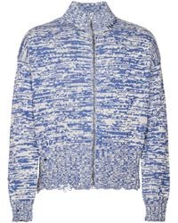 Marni - Marled Pattern Zip-Up Sweater With High Collar - Lyst