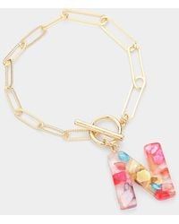 Fashnzfab - N- Colorful Initial Monogram Charm Bracelet ~N~ - Lyst